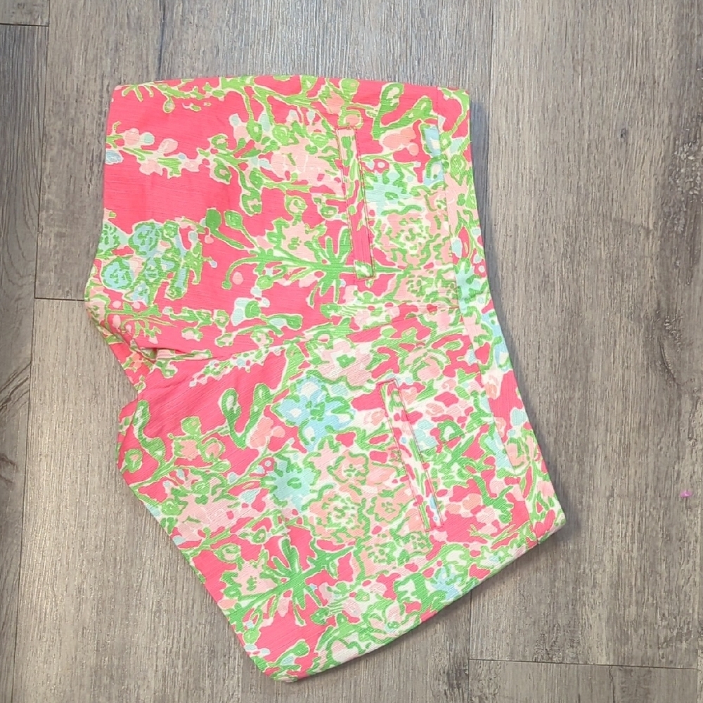 Lilly Pulitzer Pink and Green High Waist Shorts - Picture 4 of 4